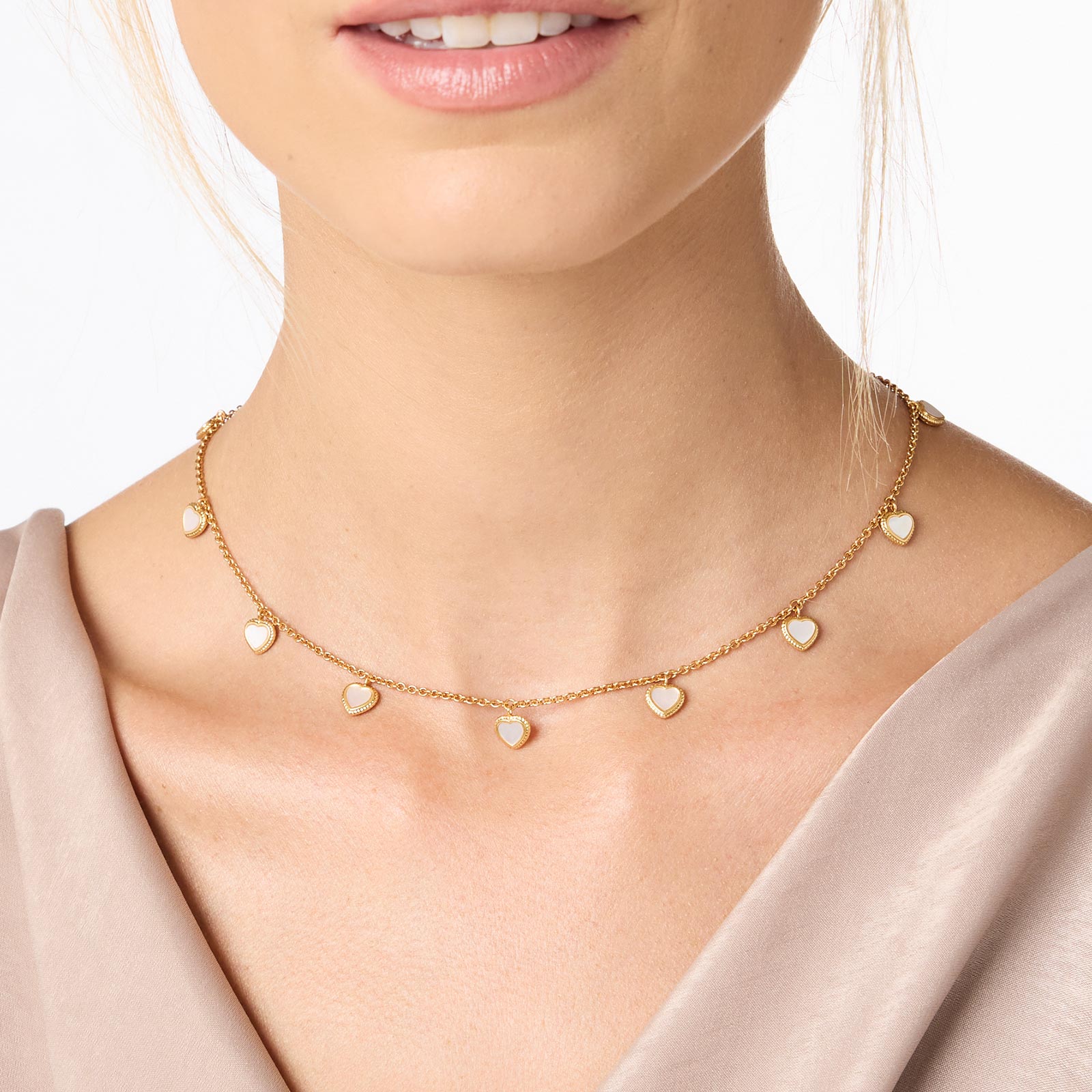 Heart Pearl Delicate Charm Necklace