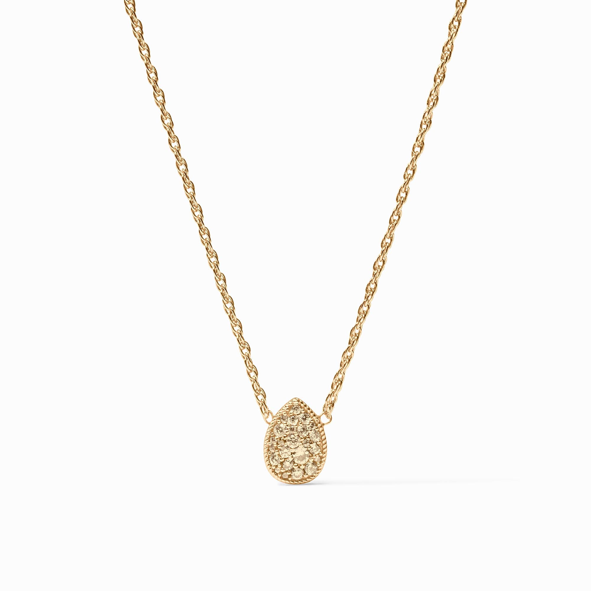 Pavé Teardrop Delicate Necklace